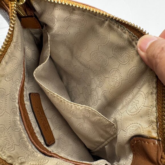 Michael Kors Brown Pebbled Leather Crossbody Shoulder Bag Magnetic Closure READ - Picture 11 of 16